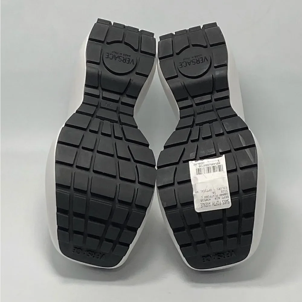 Versace Leather Platform Wedge Loafers size 36